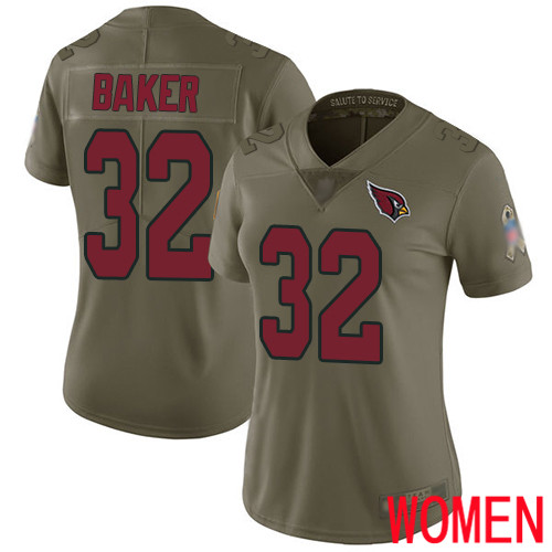 Arizona Cardinals Limited Olive Women Budda Baker Jersey NFL Football #32 2017 Salute to Service